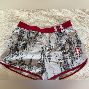 Stanford Under Armour Red and Black Patterned Shorts